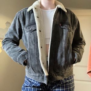 Levi’s Gray Sherpa Denim Jacket